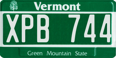 VT license plate XPB744