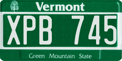 VT license plate XPB745