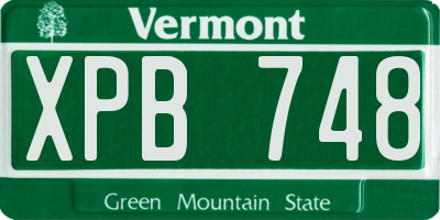 VT license plate XPB748