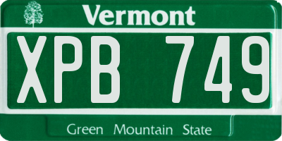 VT license plate XPB749