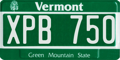 VT license plate XPB750