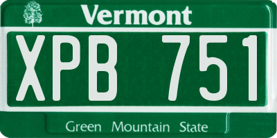 VT license plate XPB751