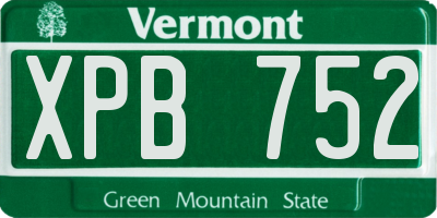 VT license plate XPB752