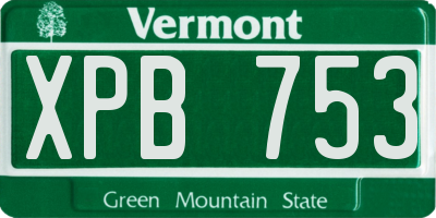 VT license plate XPB753