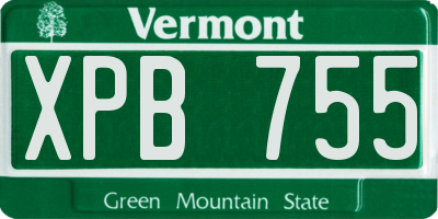 VT license plate XPB755
