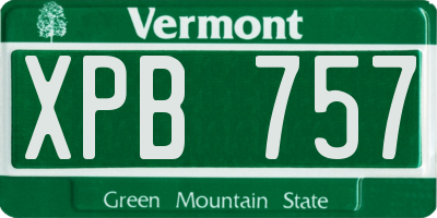 VT license plate XPB757