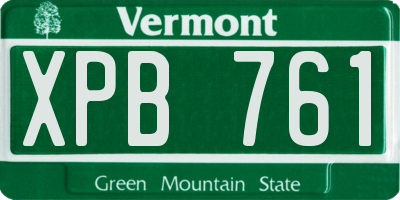 VT license plate XPB761