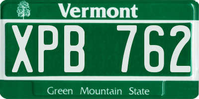 VT license plate XPB762
