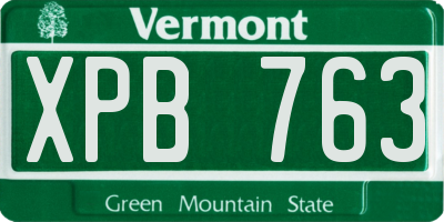 VT license plate XPB763