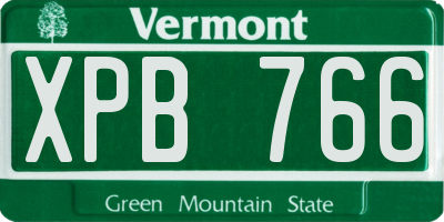 VT license plate XPB766