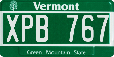 VT license plate XPB767