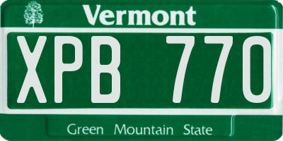 VT license plate XPB770