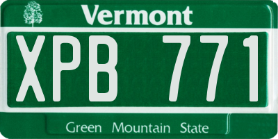 VT license plate XPB771