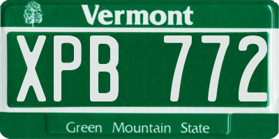 VT license plate XPB772