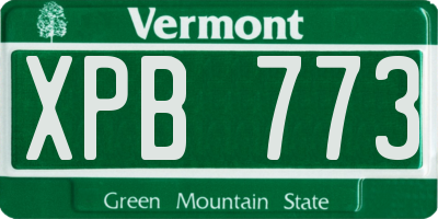 VT license plate XPB773