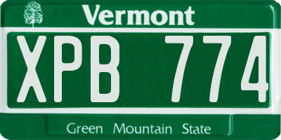 VT license plate XPB774