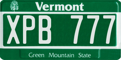 VT license plate XPB777