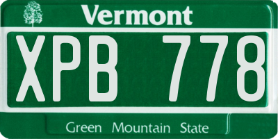 VT license plate XPB778