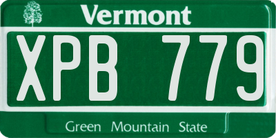 VT license plate XPB779