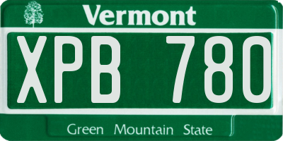 VT license plate XPB780