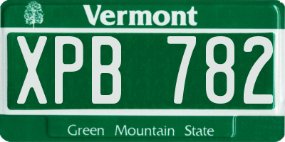 VT license plate XPB782