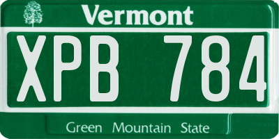 VT license plate XPB784