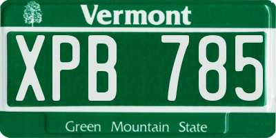 VT license plate XPB785