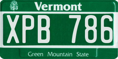 VT license plate XPB786