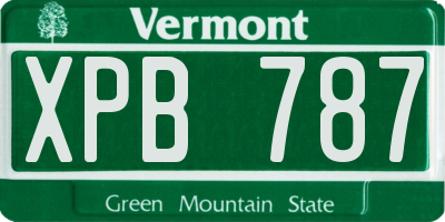VT license plate XPB787