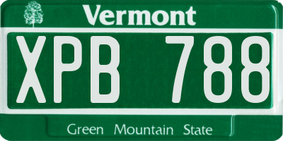 VT license plate XPB788