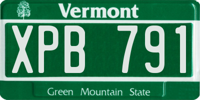 VT license plate XPB791