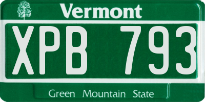 VT license plate XPB793