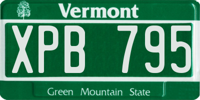 VT license plate XPB795