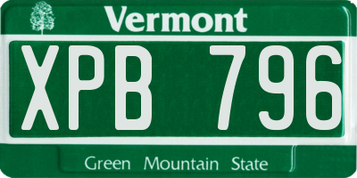 VT license plate XPB796