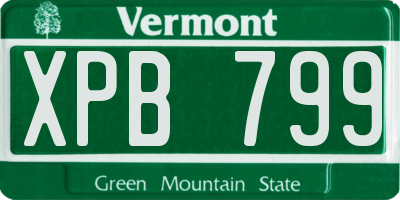 VT license plate XPB799