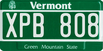 VT license plate XPB808