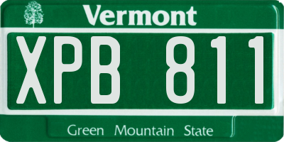 VT license plate XPB811