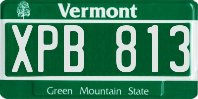 VT license plate XPB813