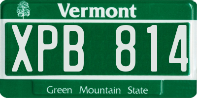 VT license plate XPB814