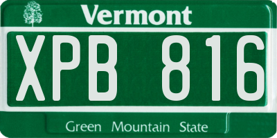 VT license plate XPB816
