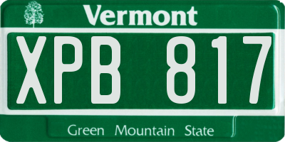 VT license plate XPB817