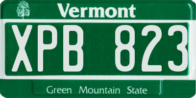 VT license plate XPB823