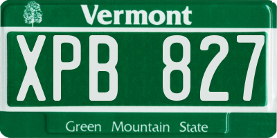 VT license plate XPB827