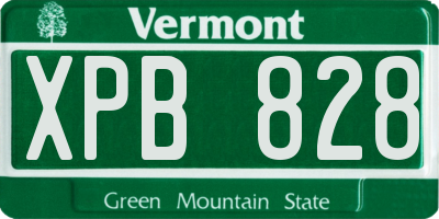 VT license plate XPB828