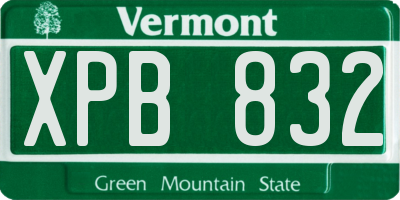 VT license plate XPB832