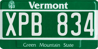 VT license plate XPB834