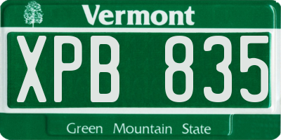 VT license plate XPB835