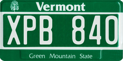 VT license plate XPB840