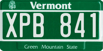VT license plate XPB841