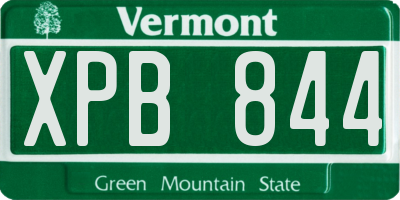 VT license plate XPB844